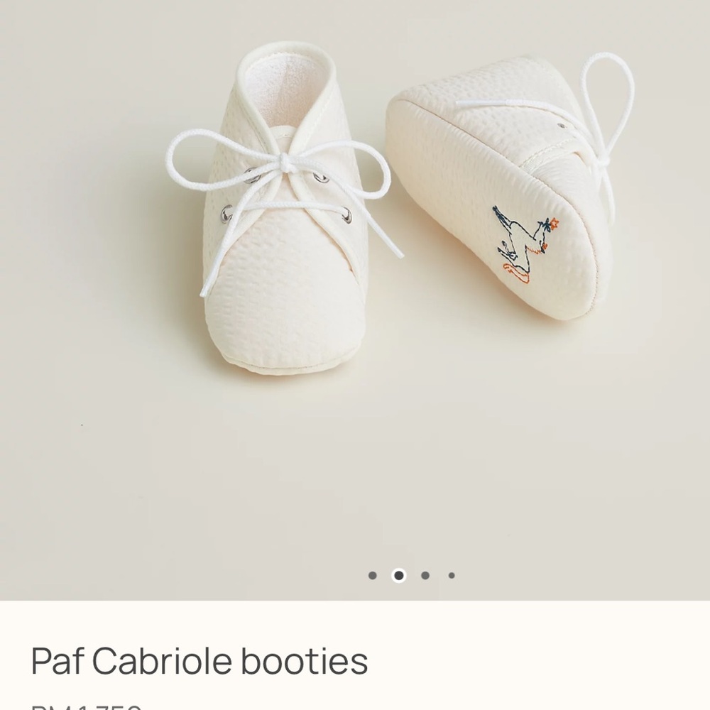 Hermes White Baby Booties